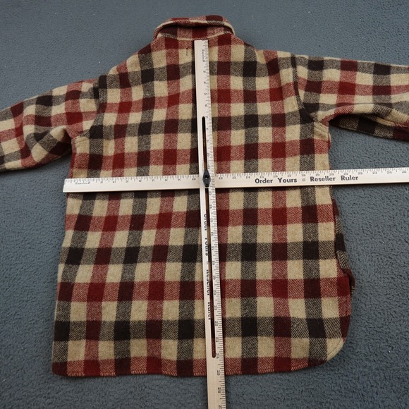 Vintage LL Bean Script Shirt Mens Large Multicolor Plaid Wool Flannel Button Up - Picture 9 of 12